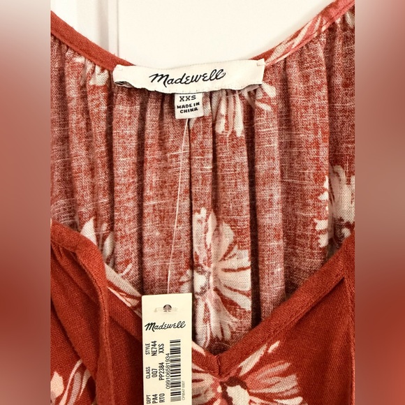 NWT Madewell Linen-Blend Sophia Midi Dress - Picture 7 of 7